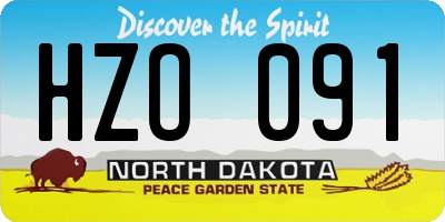 ND license plate HZO091