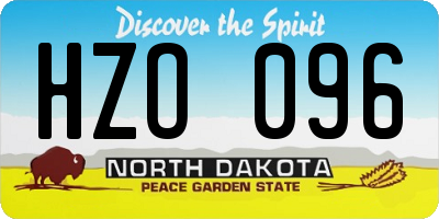 ND license plate HZO096
