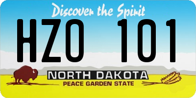 ND license plate HZO101