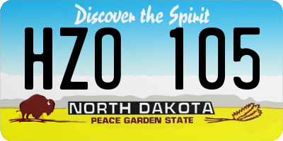 ND license plate HZO105