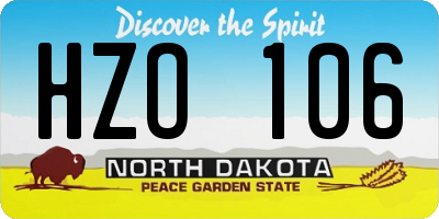 ND license plate HZO106