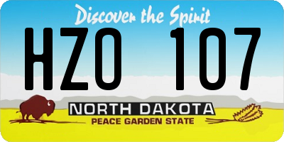 ND license plate HZO107
