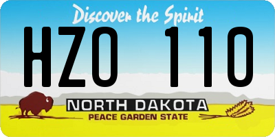 ND license plate HZO110