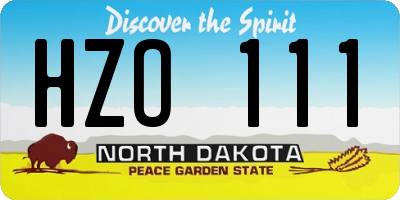 ND license plate HZO111