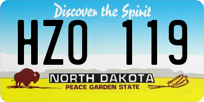 ND license plate HZO119