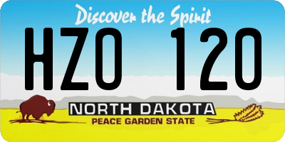 ND license plate HZO120