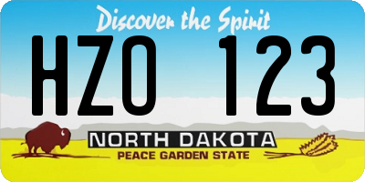 ND license plate HZO123
