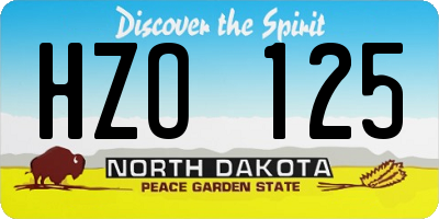 ND license plate HZO125