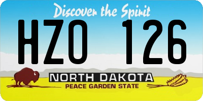 ND license plate HZO126