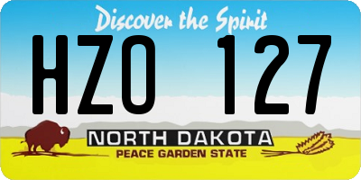 ND license plate HZO127