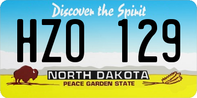 ND license plate HZO129