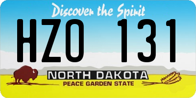 ND license plate HZO131