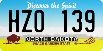 ND license plate HZO139