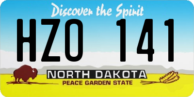 ND license plate HZO141