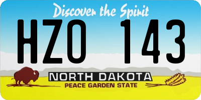 ND license plate HZO143