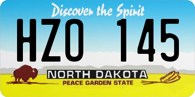 ND license plate HZO145