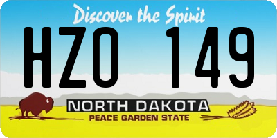 ND license plate HZO149