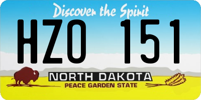 ND license plate HZO151