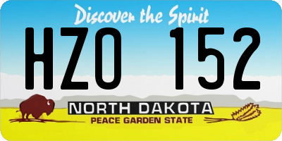 ND license plate HZO152