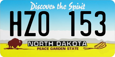 ND license plate HZO153