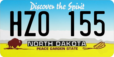 ND license plate HZO155