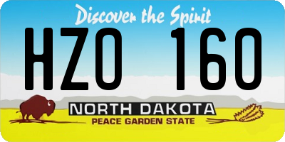 ND license plate HZO160
