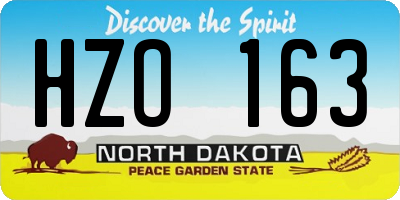 ND license plate HZO163