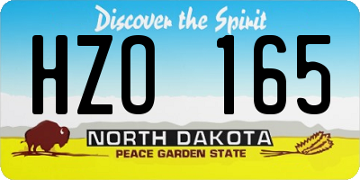 ND license plate HZO165
