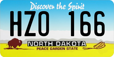 ND license plate HZO166