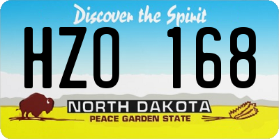 ND license plate HZO168