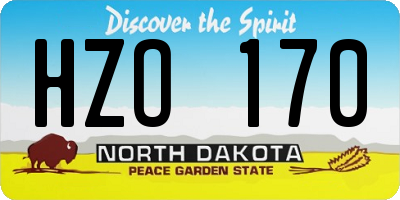 ND license plate HZO170
