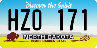 ND license plate HZO171
