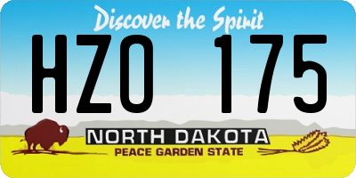 ND license plate HZO175