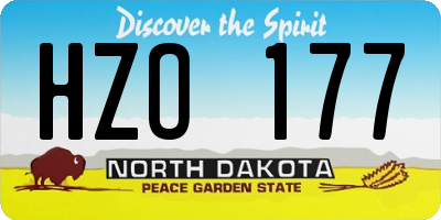 ND license plate HZO177