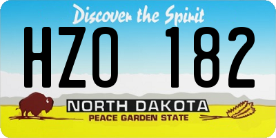 ND license plate HZO182