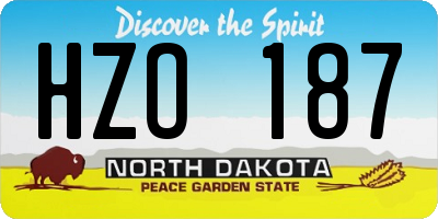 ND license plate HZO187