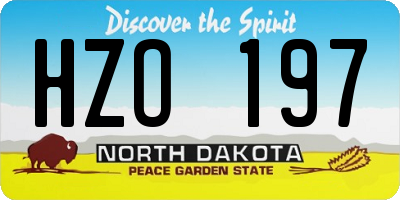 ND license plate HZO197