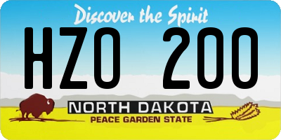 ND license plate HZO200