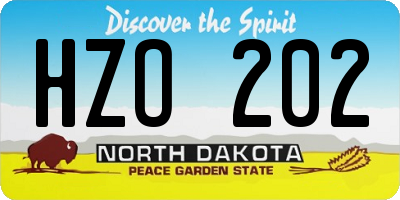 ND license plate HZO202