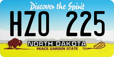 ND license plate HZO225