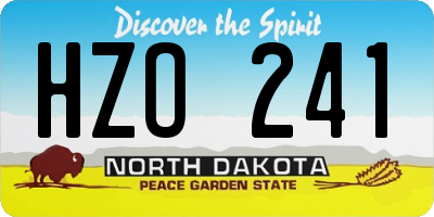 ND license plate HZO241