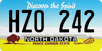 ND license plate HZO242