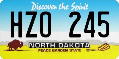 ND license plate HZO245