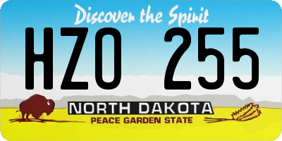 ND license plate HZO255