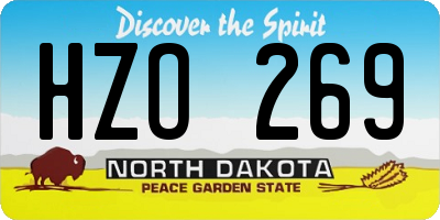 ND license plate HZO269