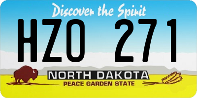 ND license plate HZO271