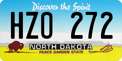 ND license plate HZO272