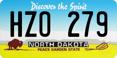 ND license plate HZO279