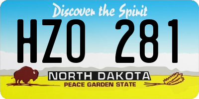 ND license plate HZO281