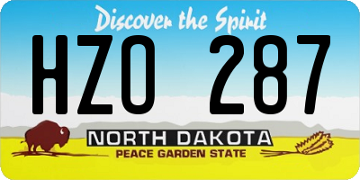 ND license plate HZO287